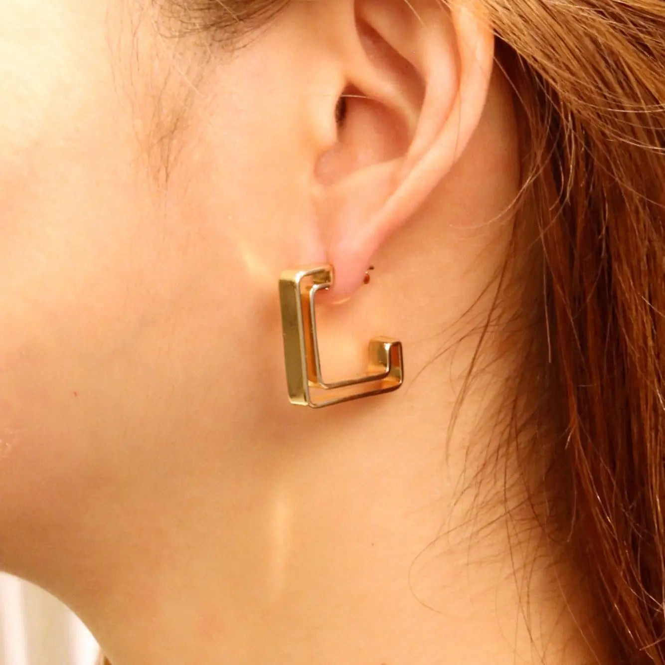 Dipped Square Earrings